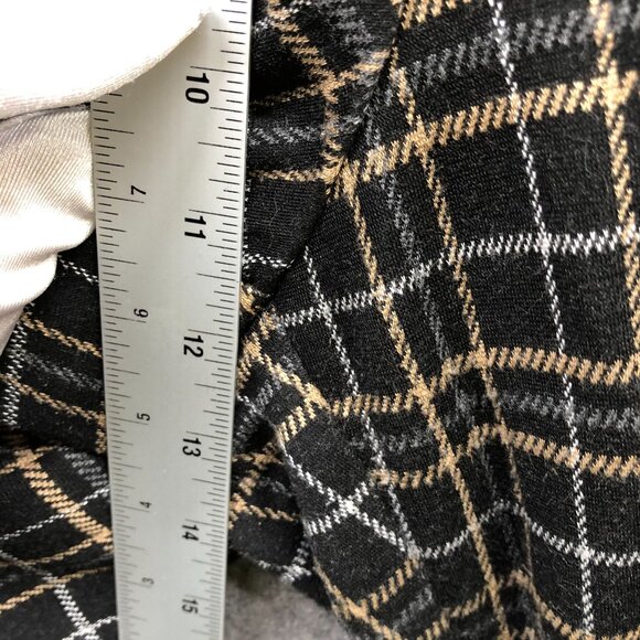 J. Jill Ponte Slim Leg Pants Womens L Brown Plaid Pull On Knit High Rise - Picture 6 of 9